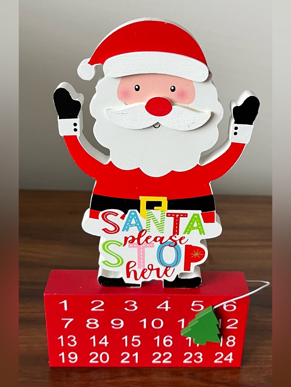 Santa Please Stop Here Red Wooden Advent Countdown Hallmark